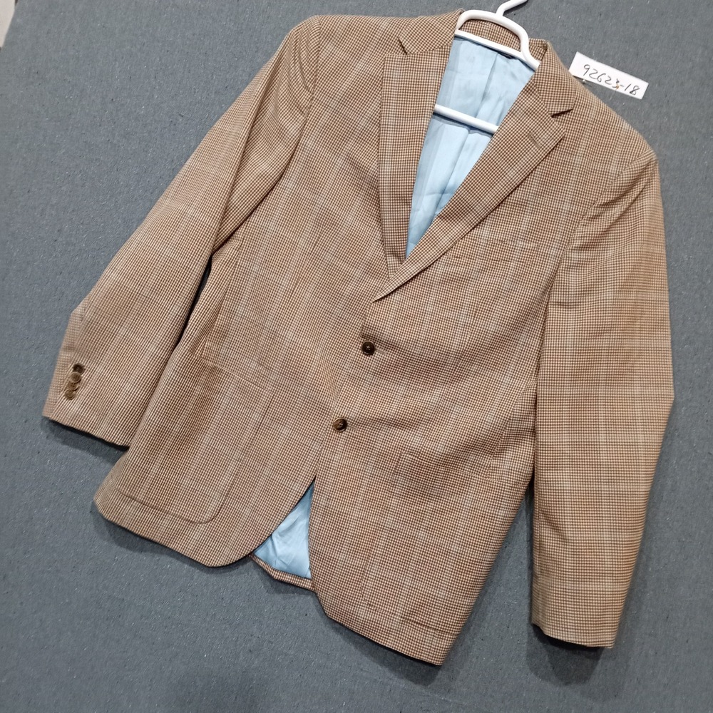 Jack Victor Exclusive Collection Wool Blazer 40R Brown Check Sport Coat Carl SPJ